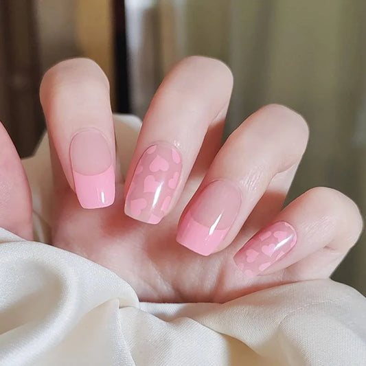 NG295-French rosa a cuoricini - NAILBLISS