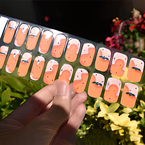 NG292-Pink/orange bat - NAILBLISS