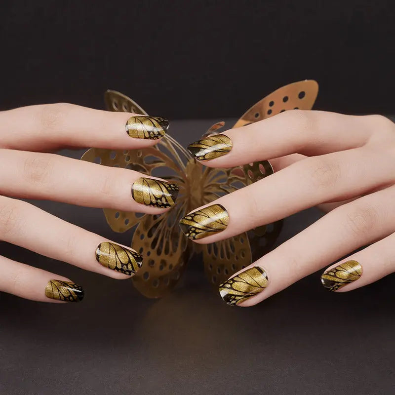 NG207-Gold Butterfly - NAILBLISS 