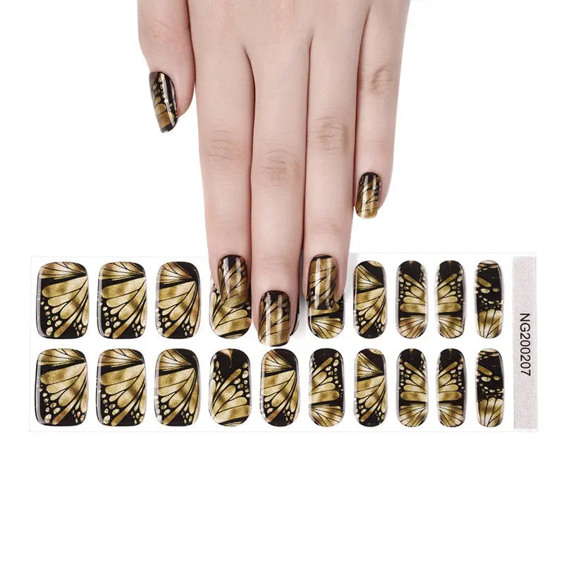 NG207-Gold Butterfly - NAILBLISS 