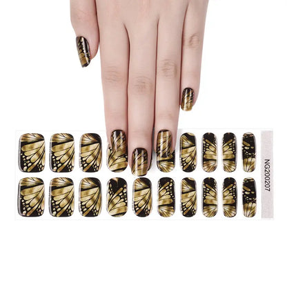 NG207-Gold Butterfly - NAILBLISS 